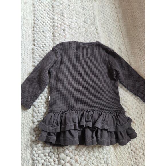 Burt's Bees Long Sleeve Waffle Knit Ruffle Dress - Picture 5 of 5